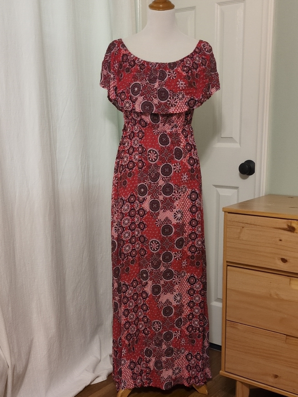NWT Baltic Born Red Off The Shoulder Maxi Dress
